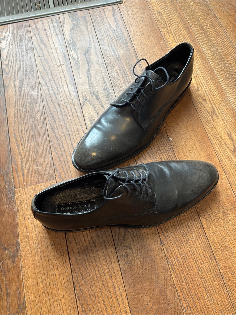 Gordon Rush Black Leather Derby Dress Shoes